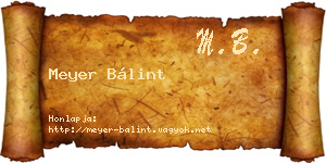 Meyer Bálint névjegykártya